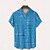 billiga Geometriska mönster-Herr Geometrisk Linje Skjorta Casual skjorta Knapp upp skjorta Kortärmad Mode Casual Semester Helgdag Streetwear Sommar Vår Nedvikt 3D-utskrift krage skjortor Främre en ficka Blå Vit Brun Grön Kaki