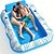 voordelige Koel buiten-1 stuk opblaasbare drijvende stoel met bekerhouder en rugleuning - blauw en wit pvc-materiaal, perfect voor zwembaden, stranden, meren en feesten - ligstoel voor volwassenen