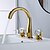 cheap LED Faucets-Bathroom Sink Faucet - Widespread Electroplated Widespread Two Handles Three HolesBath Taps