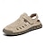 billige Utendørs sandaler-beige slip-on sandaler for menn med perforert design og polstret såle for uformelle gåturer og strandklær
