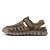 billige Utendørs sandaler-beige slip-on sandaler for menn med perforert design og polstret såle for uformelle gåturer og strandklær