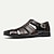 cheap Premium Leather Sandals-Premium Leather Fisherman Sandals with Buckle Detail - Stylish Choice for Outdoor Activities and Social Gatherings