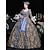 baratos Vestidos-Vintage Rococó Renascentista Maxi Vestidos Normal Julieta Princesa rainha Elizabeth Pregueado Com Babados Princesa Decote Quadrado Fantasia Mulheres Dia Das Bruxas Carnaval Baile de Máscaras Festa