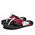 billige Ferieresorter-højtydende flip-flops i imiteret læder til mænd - sort og rød med racer-inspireret tekstureret rem til udendørs eventyr