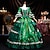 abordables Vestidos-Vintage Rococó Renacimiento Maxi Vestidos Normal Julieta Princesa Novia Plisado Ostentoso Princesa Escote Redondo Disfraz Mujer Víspera de Todos los Santos Carnaval Mascarada Rendimiento Fiesta