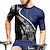 abordables Maillots pour hommes-Homme Maillot de cyclisme Géométrique Fleur Manche Courte Cyclisme T-shirt Maillot avec 3 poches arrière VTT Vélo tout terrain Séchage Rapide Design Anatomique Évacuation de l'Humidité Respirant Des