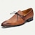 abordables Zapatos de Vestir Clásicos-Zapatos oxford de cuero genuino color canela para hombre: zapatos de vestir con cordones y estampado de cocodrilo vintage para Kentucky Derby y ocasiones especiales