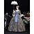 baratos Vestidos-Vintage Rococó Renascentista Maxi Vestidos Normal Julieta Princesa rainha Elizabeth Pregueado Com Babados Princesa Decote Quadrado Fantasia Mulheres Dia Das Bruxas Carnaval Baile de Máscaras Festa