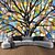 abordables Tapisserie de l&#039;Arbre de Vie-Tapisserie suspendue Arbre de Vie Art mural Grande Tapisserie Décor mural Photographie Arrière-plan Couverture Rideau Décoration maison Chambre de lit Salon Style vitrail