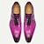 billige Klassiske Pensko-ballsko i purpurfarget ekte skinn med munkestropp – elegante sko med spenne og brogue-detaljer for formelle arrangementer og fester