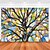 abordables Tapisserie de l&#039;Arbre de Vie-Tapisserie suspendue Arbre de Vie Art mural Grande Tapisserie Décor mural Photographie Arrière-plan Couverture Rideau Décoration maison Chambre de lit Salon Style vitrail