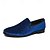 ieftine Saboți și Mocasini Bărbați-pantofi de bal pentru bărbați - mocasini cu slip-on din catifea texturată albastră pentru o ținută formală îndrăzneață și modernă