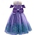 billige Pigens Halloween kostumer-boguge 2026 børnepigekjole cosplaykjole prinsessekjole farveblok blomst ærmeløs performancefest cosplay kostumer mesh patchwork yndig kostume sød blonde midi festkjole sommer forår
