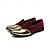 abordables Chaussures sans lacets &amp; mocassins-chaussures de bal pour hommes - chaussures à enfiler en velours bordeaux et cuir verni doré avec détails brogue pour une tenue de soirée