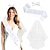 abordables Decoraciones de bodas-Conjunto de 3 piezas para despedida de soltera: diadema, velo de novia con correa para el hombro, accesorios para despedida de soltera