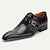 billige Klassiske Pensko-ballsko i purpurfarget ekte skinn med munkestropp – elegante sko med spenne og brogue-detaljer for formelle arrangementer og fester