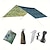 abordables Protection Solaire-un morceau de auvent carré multifonctionnel extérieur, auvent de plage de protection solaire, parasol, tapis de sol argenté clair