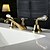 abordables Robinets LED-Robinet lavabo - Séparé Plaqué Diffusion large Deux poignées trois trousBath Taps