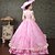 baratos Vestidos-Vintage Rococó Renascentista Maxi Vestidos Normal Julieta Princesa Noiva Pregueado Com Babados Princesa Decote Redondo Fantasia Mulheres Dia Das Bruxas Carnaval Baile de Máscaras Festa dia das Bruxas