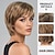 billiga äldre peruk-Syntetiska peruker Vågigt Vattenvågor Frisyr i lager Asymmetrisk frisyr Maskingjord Peruk 12 Inch A1 Syntetiskt hår Dam Klassisk Bekväm Hår med highlights / balayage Blond
