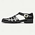 abordables Sandalias de piel premium-Sandalias de pescador de cuero para hombre: sandalias de verano transpirables con punta cerrada para uso informal y al aire libre