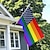 halpa Puutarhaliput, Banner-Kesä Pride -kuukausi LGBTQ LGBT Pride-lippu Sateenkaari Hyvää Pridea Ulkokoristelu Sisätiloissa kiinnikkeillä Talo Piha Puutarhakoristeet Juhlalippu Kyltit