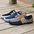 billige Herresneakers-mænds nylon afslappede slip-on sko med kontrasterende teksturer - perfekt til dagligt slid og fritidsaktiviteter