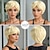 baratos Perucas Sintéticas sem Touca-Perucas sintéticas Liso Reta natural Corte Assimétrico Franja Lisa Fabrico à Máquina Peruca 10 polegadas A1 Cabelo Sintético Mulheres Legal Clássico Cabelo com Luzes / Reflexos Loiro