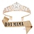 abordables Suministros para eventos y fiestas-Kit de banda y diadema para decoración de baby shower, banda de mamá sexy verde salvia con diadema de corona de cristal, cinturón de etiqueta de cinta dorada para regalo de maternidad y decoraciones