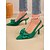 abordables talons kitten-Chaussures à talon chaton et bride arrière avec nœud vert – Chaussures chics à bout pointu pour soirées et talons décontractés pour femmes