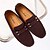 billiga Slip-ons och loafers till herrar-vinröd mocka loafers för män – slip-on körmockasiner med metallaccent för vardags- och affärskläder