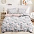 abordables 100% algodón-Funda de Edredón Floral Plantas Conjunto de Ropa de Cama de Tamaño Completo Funda de Edredón Suave y Ligera con 2 Fundas de Almohada para Verano Primavera