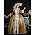 abordables Vestidos-Vintage Rococó Renacimiento Maxi Vestidos Normal Julieta Princesa Reina Elizabeth Plisado Ostentoso Princesa Escote Cuadrado Disfraz Mujer Víspera de Todos los Santos Carnaval Mascarada Rendimiento
