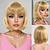 abordables Pelucas sintéticas de moda-Pelucas sintéticas Recto Liso Natural Corte asimétrico Flequillo recto Hecho a Máquina Peluca 12 pulgadas A1 Pelo sintético Mujer Clásico Cómodo Pelo reflectante / balayage Rubio