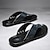 cheap Vacation Sandals-Men&#039;s Contemporary Tan Faux Leather Flip-Flops with Dual Cut-Outs and Adjustable Straps - Versatile Footwear for Everyday Comfort