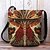 tanie Torby na ramię-damska torebka typu crossbody vintage z nadrukiem feniksa – torebka na ramię w stylu boho z regulowanym paskiem, torba listonoszka w stylu etnicznym do podróży, zakupów i codziennego użytku