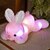 abordables Lumières de pâques-1 pièce mignon lapin en peluche lumineux cadeau de fête de Pâques atmosphère de festival décoration poupée