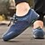billige Herresneakers-mænds marineblå upstream-sko med lynlåsesystem, åndbar mesh-overdel, ideel til strand- og udendørsaktiviteter