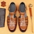abordables Sandalias de piel premium-Sandalias de pescador de cuero para hombre: sandalias de verano transpirables con punta cerrada para uso informal y al aire libre