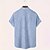 abordables Diseño Geométrico-Hombre Geométrico A Rayas Camisa Camisa casual Abotonar la camisa Manga Corta Moda informal Exterior Vacaciones Festivos Verano Primavera Cuello Vuelto Impresión 3D camisas con cuello Bleu Ciel Rosa