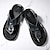 cheap Vacation Sandals-Men&#039;s Contemporary Tan Faux Leather Flip-Flops with Dual Cut-Outs and Adjustable Straps - Versatile Footwear for Everyday Comfort