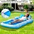 voordelige Koel buiten-1 stuk opblaasbare drijvende stoel met bekerhouder en rugleuning - blauw en wit pvc-materiaal, perfect voor zwembaden, stranden, meren en feesten - ligstoel voor volwassenen