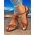 billiga Semester Sandaler-boho för kvinnor - chica flätade bruna sandaler - platta skor med ankelband för strandpromenader, utomhusmarknader och avslappnade sommardagar