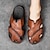 abordables Sandalias casuales-Sandalias de exterior de piel sintética para hombre con suela resistente y diseño transpirable: calzado cómodo para senderismo y uso informal.