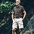 baratos Ar livre-Homens Bermuda Cargo Calção Bermudas Shorts casuais Bolso multi Perna reta Tecido Conforto Vestível Comprimento do joelho Ao ar livre Casual Acampar e Caminhar Moda Roupa de rua Preto Verde