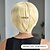 baratos Perucas Sintéticas sem Touca-Perucas sintéticas Liso Reta natural Corte Assimétrico Franja Lisa Fabrico à Máquina Peruca 10 polegadas A1 Cabelo Sintético Mulheres Legal Clássico Cabelo com Luzes / Reflexos Loiro