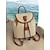 economico Zaini alla moda-zaino in paglia per donna – borsa da viaggio in rattan intrecciato boho con cinturini in pelle, zaino da spiaggia estivo chic, borsa casual per le vacanze e l&#039;uso quotidiano bianco rosa marrone