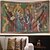 billige Middelalderlig væv-Middelalder Tapestry Middelalder Tapestry Gotisk Kunst Stor Tapestry Murmaleri Dekor Baggrund Gardin Hjem Soveværelse Stue Dekoration Sidende Hersker med To Kvinder og En Helgen