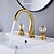 preiswerte LED Armaturen-Waschbecken Wasserhahn - Verbreitete Galvanisierung 3-Loch-Armatur Zwei Griffe Drei LöcherBath Taps