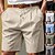 baratos Negócios-Homens Calção Shorts de linho Shorts de verão Shorts de praia Bolsos Com Cordão Cintura elástica Tecido Conforto Respirável Comprimento do joelho Formal Ao ar livre Diário Moda Negócio Preto Branco